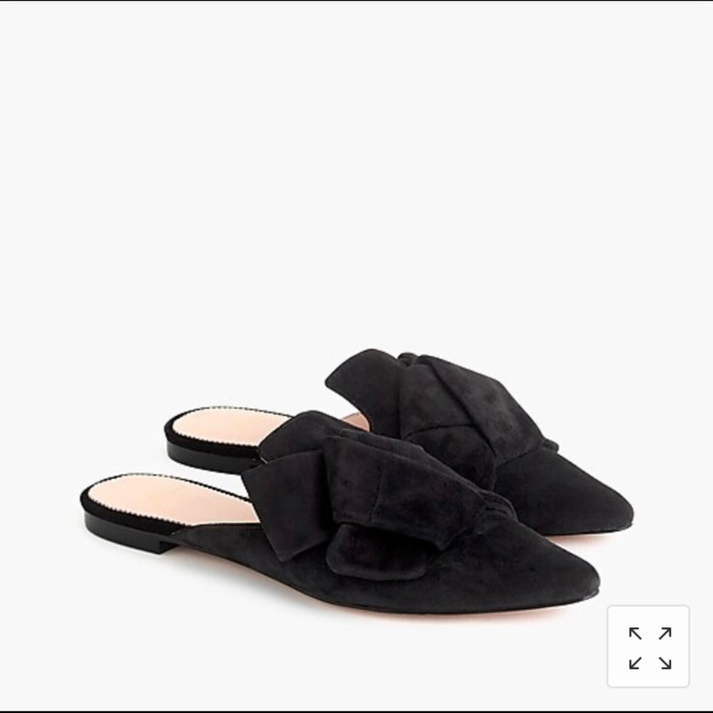 J. Crew pointed-toe slides in suede